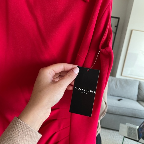 Elie Tahari Red Midi Dress - Picture 4 of 6